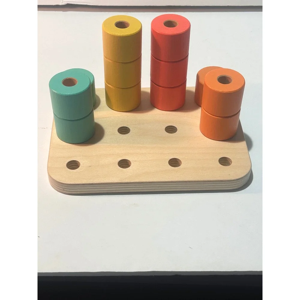 Lovevery Wooden Montessori Toy Set Stacking Peg Board and Sort Puzzle Toddler